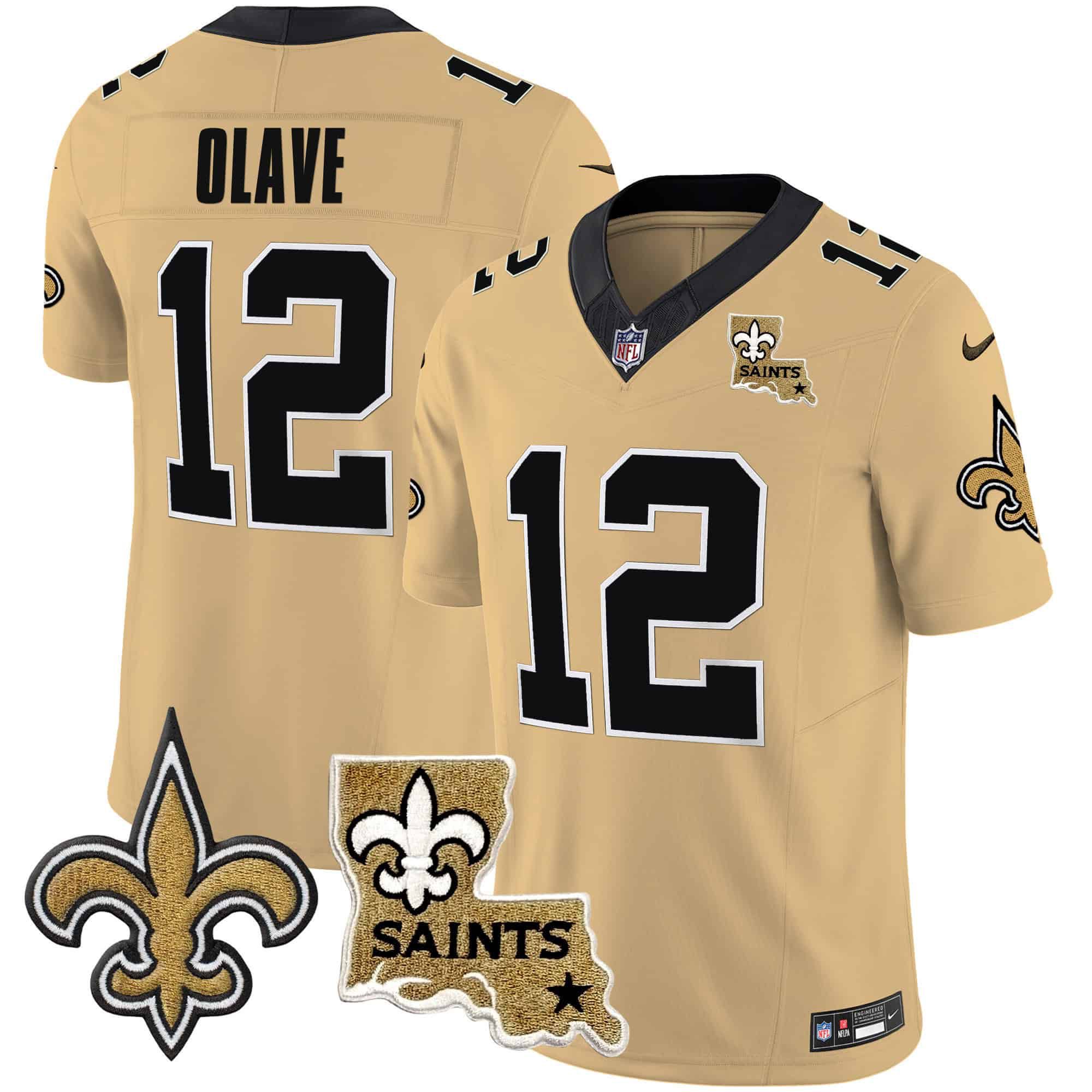 Men New Orleans Saints 12 Olave Yellow 2024 Nike Vapor Limited NFL Jersey